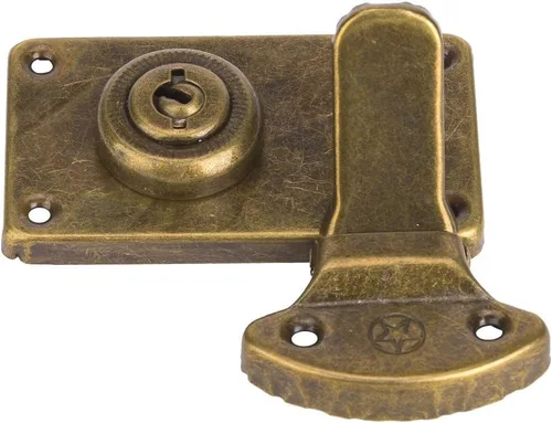 Pssopp Cierre de maleta, 2 piezas de hierro para muebles, joyero, cerrojo, caja de madera, cerrojo decorativo, 2.9 x 1.6 pulgadas