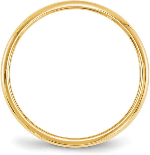 Miniatura 2 de Sólido 14K Amarillo Oro 2mm clásico redondeadas boda banda anillo, oro amarillo, 10, HR020-10