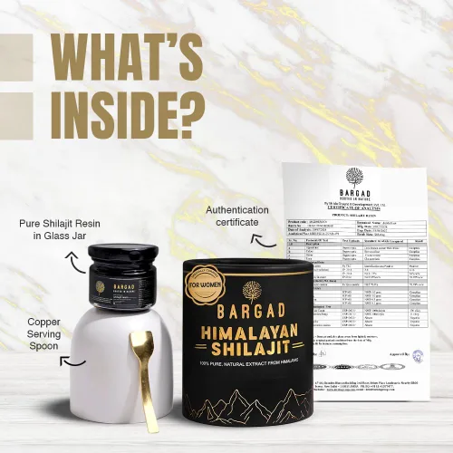 Miniatura 5 de Bargad Shilajit de resina del Himalaya para mujeres 100% puro, grado oro y probado en laboratorio Aumenta la energía, la inmunidad