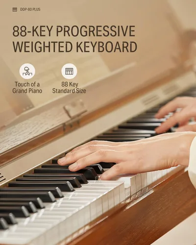 Miniatura 2 de Donner Piano digital DDP-80 PLUS + banco de piano blanco
