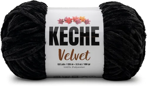 Miniatura 109 de Keche Hilo de terciopelo para ganchillo, manta de felpilla suave, voluminosa, hilo amigurumi, 3.53 oz (132 yardas), color azul bebé