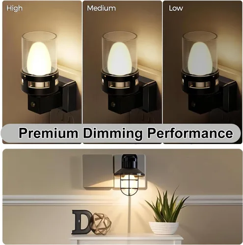 Miniatura 6 de Bombillas de luz nocturna, base de candelabro E12, bombilla decorativa de 4 vatios/C7/120V, blanco cálido, paquete de 6