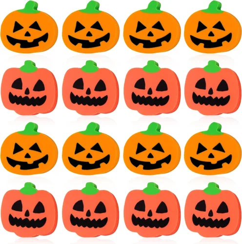 48 borradores de calabaza de Halloween para niños, lindos borradores novedosos, borradores de lápiz, recompensas de tareas, estudiantes, premios de