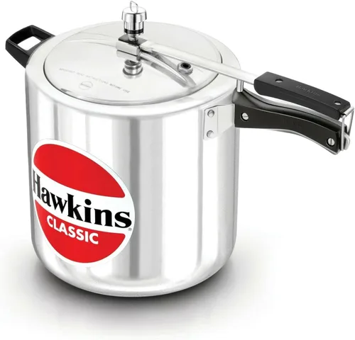 Olla a presión de aluminio Hawkin Classic CL15, pequeña, 0.4 galones, color plateado, Plateado