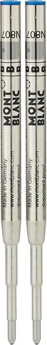Miniatura 11 de Recambios de bolígrafo Montblanc (M) Azul Barbados 116219 / Recargas de cartuchos con punta media para bolígrafos Montblanc / 2 recargas