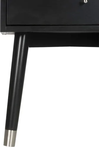 Miniatura 5 de Safavieh Home Collection Lyla Mesita de noche retro de mediados de siglo en negro y plateado Negro / Plateado