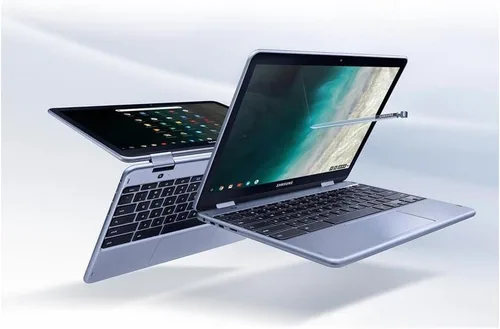 Miniatura 4 de Samsung - Plus Chromebook 2 en 1 con pantalla táctil de 12,2" - Intel Celeron - Memoria de 4 GB - Memoria flash eMMC de 32 GB - Stealth Silver