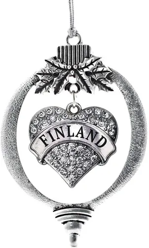 Miniatura 153 de Inspired Silver Adornos festivos de dije de corazón pave de plata con circonitas cúbicas