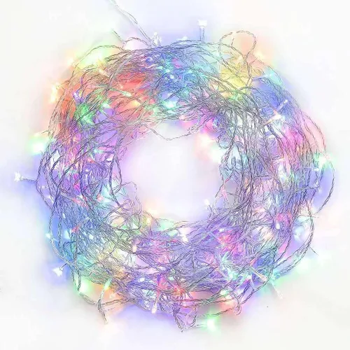 Miniatura 4 de ZOIC - Tira de luces LED navideñas, 500 LEDs, 100 metros (328 pies), 8 modos, función de memoria, 29 V, decoración para boda, fiesta, patio y Blanco