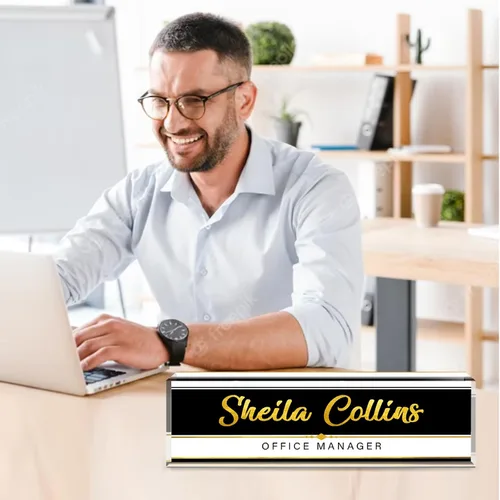 Miniatura 5 de Placa de nombre personalizada para escritorio, regalos de agradecimiento a los empleados, decoración de oficina, acrílico personalizado, accesorios