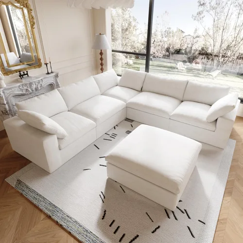 Miniatura 35 de Cloud - Sofá modular convertible de 80.3 pulgadas en forma de L para sala de estar con otomana de almacenamiento, sofás profundos minimalistas