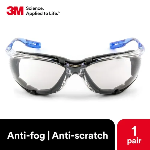 Miniatura 3 de 3M Anteojos de seguridad, Virtua CCS, ANSI Z87, antivaho, lentes espejados para interiores y exteriores, marco azul, sistema de control de tapones