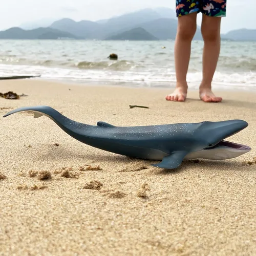 Miniatura 4 de Figura de acción de tiburón ballena azul, figura de tiburón de vida marina, animal marino realista, ideal para juguetes de baño, juguete de playa