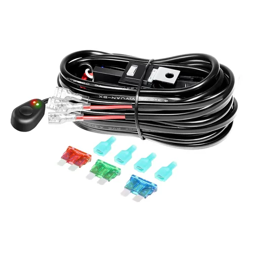 Miniatura 16 de RIGIDON Kit de mazo de cables de barra de luz LED, interruptor basculante de 12 V, 18 AWG, relé de alimentación, cable automotriz para barra de luz