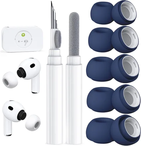 Miniatura 33 de 4 pares de puntas de repuesto para AirPods Pro 2ª/1ª generación con kit limpiador, orificio de reducción de ruido y pantalla protectora contra