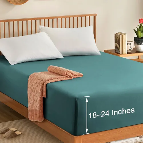 Miniatura 12 de Manyshofu Sábana Bajera de Bolsillo Extra Profundo Queen – Solo Sábana Bajera de Bolsillo Profundo de 1800 Hilos Hotel, Compatible con Colchones