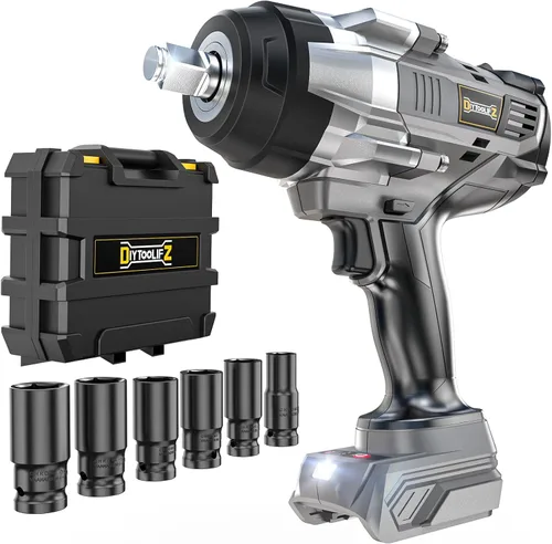 Miniatura 14 de DIYtoolifz - Llave de impacto inalámbrica de 3/4" compatible con batería Dewalt 20V: controlador de alto par de 1850 pies-libra (2500 N.m)