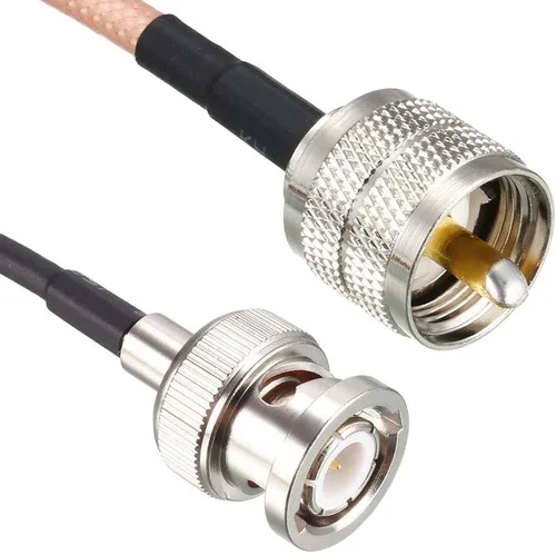 Miniatura 3 de uxcell UHF () macho a BNC macho cable de radio de antena RG316 Cable coaxial de 2 pies
