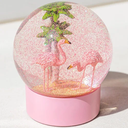Miniatura 9 de Globo de nieve de flamenco rosa, globos de nieve de 100 mm para niñas, globos de nieve decorativos para decoración del hogar, cumpleaños