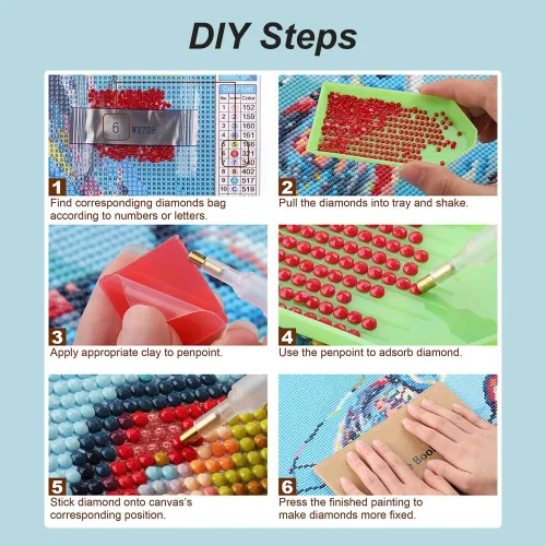 Miniatura 6 de Acudotr Kits de pintura de diamantes para adultos, kits de arte de diamantes 5D para principiantes, kits de pintura de diamantes de taladro completo