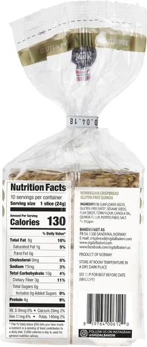 Miniatura 2 de Sigdal Bakeri - Quinoa sin gluten Pan crujiente integral noruego Todo natural y sin OMG, 8.29 oz (235 g) (paquete de 6)