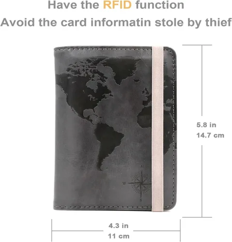 Miniatura 9 de Kandouren - Funda para pasaporte con bloqueo RFID, cartera para pasaporte para hombres y mujeres, el mejor regalo para viajeros, tarjetas de crédito