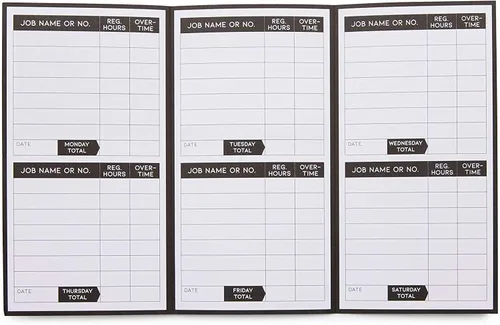 Miniatura 6 de Stockroom Plus Tarjetas semanales de tiempo triples para empleados para contabilidad, tamaño de bolsillo (5 x 8 pulgadas, 200 unidades)