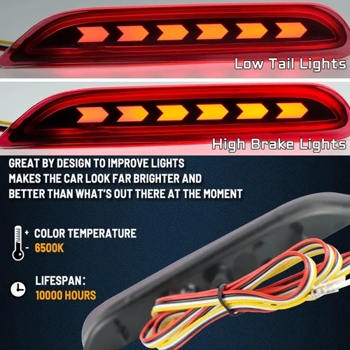 Miniatura 3 de Reflector trasero LED de lente roja, parachoques antiniebla, compatible con Nissan Altima Rogue Pathfinder Leaf Infiniti Q50 QX60 QX80 QX30