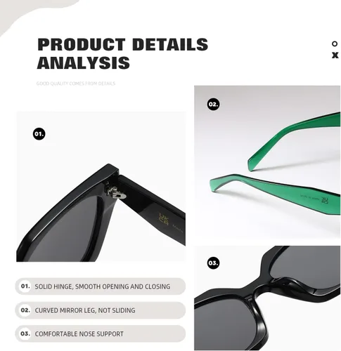Miniatura 5 de Gafas de sol retro para mujer y hombre, cuadradas, modernas, modernas, modernas, con protección UV, parasol