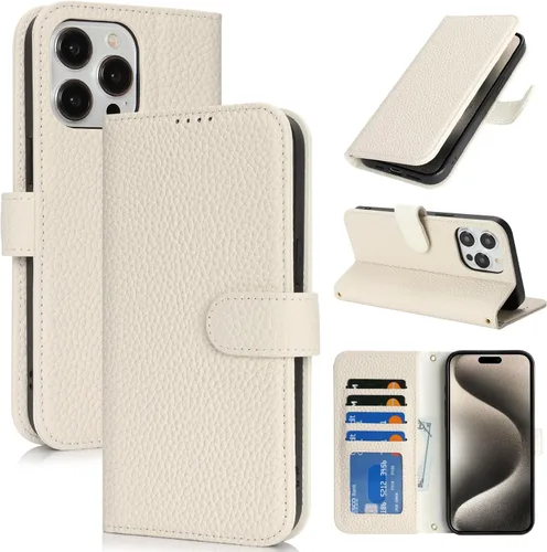 Miniatura 24 de Zouzt Funda para iPhone 11 de 6.1 pulgadas de piel auténtica con 4 ranuras para tarjetas, tarjetero con bloqueo RFID, tapa magnética, función atril