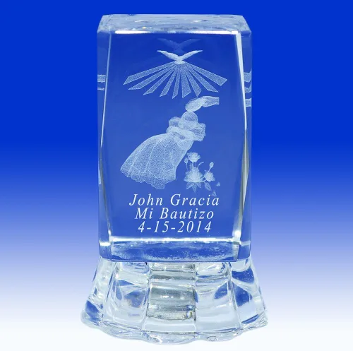 Miniatura 5 de Bautizo 3D Bautizo Mi Bautizo 12 piezas de personalización de cristal para niña y niño (2.5 pulgadas de alto)