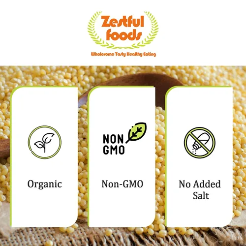 Miniatura 6 de Zestful Foods Mijo descascarado, grano de mijo, semillas de mijo, harina de mijo sin gluten, grano entero, orgánico, 2 libras