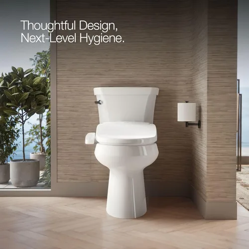 Miniatura 10 de Kohler PureWash E580 - Asiento de inodoro para bidé, redondo, color blanco, con tapa de cierre silencioso que evita golpes, varita autolimpiante