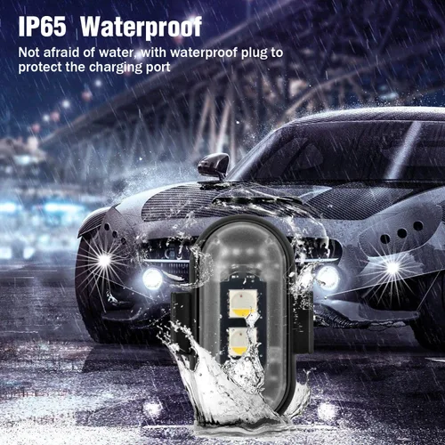 Miniatura 4 de 4 luces estroboscópicas LED inalámbricas con control remoto, 8 colores recargables, luces LED anticolisión, luces de advertencia de emergencia