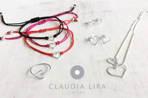 Miniatura 8 de Claudia Lira Joyas clásico azul para mujer pulsera de amistad pequeña hecha a mano de plata de ley abierta en forma de corazón cordón ajustable