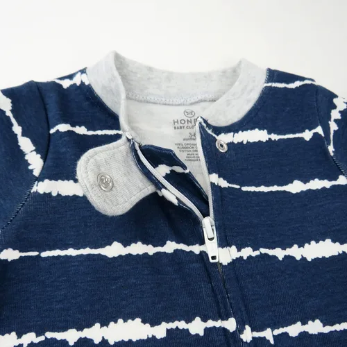 Miniatura 2 de HonestBaby Baby Boys' 2-Pack Organic Cotton Footed Pajama Sleep & Play