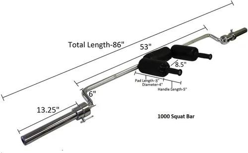 Miniatura 2 de Ader Safety - Barra olímpica para sentadillas, 1000 libras, 1500 libras