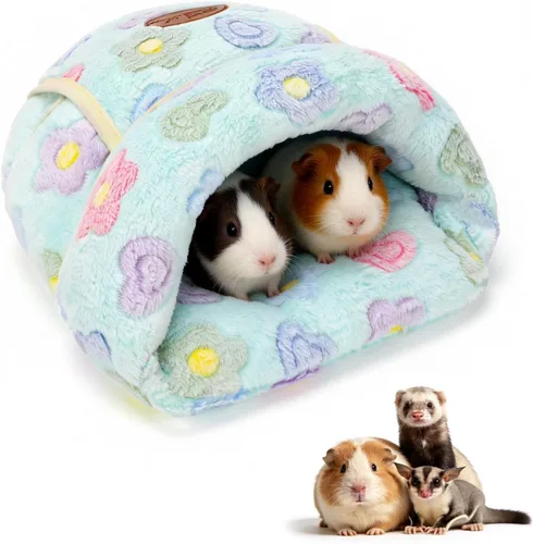 Miniatura 13 de YUEPET Cama de conejillo de indias, cueva de abrazo, forro polar cálido, ropa de cama acogedora para la casa, cojín para dormir, jaula nido