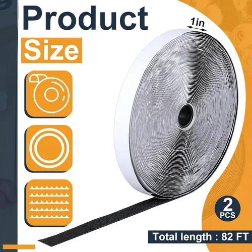 Miniatura 2 de Maitys 4 rollos de cinta autoadhesiva resistente de nailon con parte trasera adhesiva fuerte para manualidades, tiras alternativas para colgar