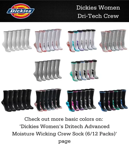 Miniatura 4 de Dickies Women's Dri-tech Moisture Control Crew Socks Multipack