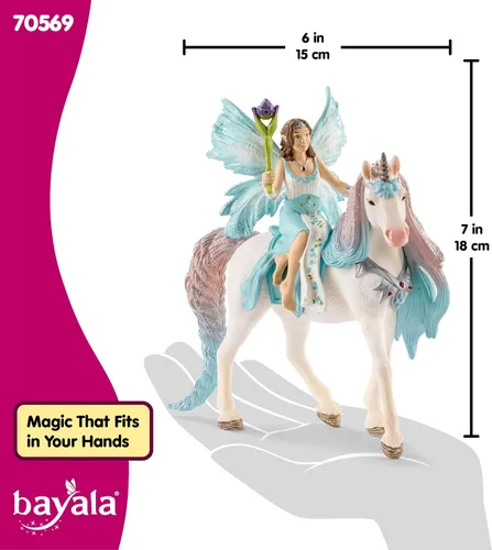 Miniatura 6 de Schleich Bayala - Figura de hada Eyela de 3 piezas con figura de unicornio de princesa, figura de hadas de fantasía con varita mágica, juguete