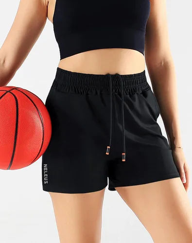 Miniatura 2 de NELEUS Pantalones cortos de correr ligeros para mujer, pantalones cortos atléticos de entrenamiento para yoga con bolsillo