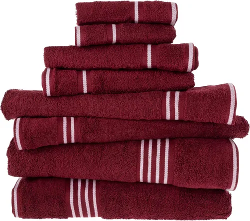 Bedford Home - Juego de toallas de 8 piezas, accesorios de baño de algodón con 2 toallas de baño, 2 paños de mano, 2 toallas y 2 paños para los