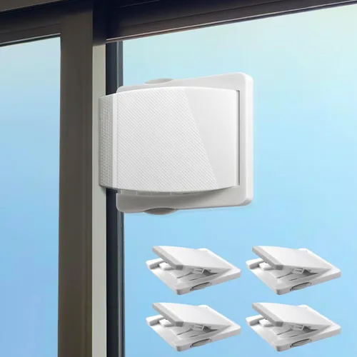 Miniatura 10 de Traba de Puerta Deslizante, Paquete de 6 Unidades Traba de Puerta de Vidrio Deslizante para Seguridad Infantil para Puertas de Vidrio Deslizantes