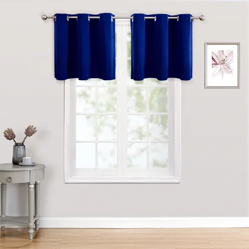 Miniatura 11 de ChrisDowa - Cortinas de cenefa pequeñas para cocina, cortinas cortas con ojales y aislamiento térmico para oscurecer la sala y habitación