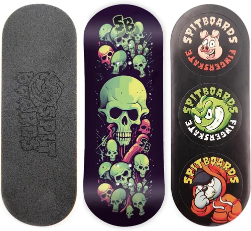 Miniatura 7 de SPITBOARDS® Tabla de Diapasón de 34 mm - Madera Real (5 Capas) Forma Clásica de Popsicle Street - Tamaño: 34 x 96 mm - Tabla Gráfica Única