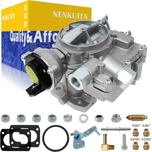 Miniatura 3 de Carburador marino de 2 barriles de carbohidratos para motores Mercruiser 3.0L 2.5L 4 CYL con chorros de estrangulador eléctrico, varillaje largo