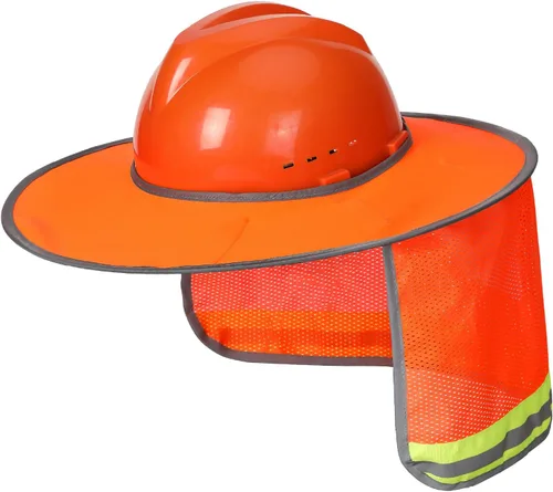Miniatura 21 de UNCO - Casco de Sombrero Duro con Protector Solar, 1 Paquete, Amarillo, Visera Completa y Estándar de Malla Reflectante de Alta Visibilidad