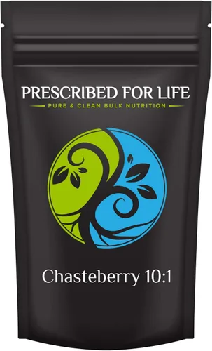 Prescribed For Life Chasteberry Powder 10:1 | Suplemento Vitex Chasteberry para mujeres | Rico en flavonoides | Vitex Agnus-castus (12 oz / 340 g)