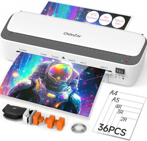 Miniatura 10 de Máquina Laminadora OidoZac, Tecnología Antiatasco de 11 en 1 con 36 Hojas Laminadoras, Laminadora Térmica de 9 Pulgadas A4, Máquina Laminadora A4